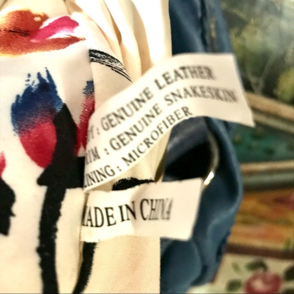 CHI By CARLOS FALCHI Lamb & Snakeskin Studded Bag - Picture 15 of 16